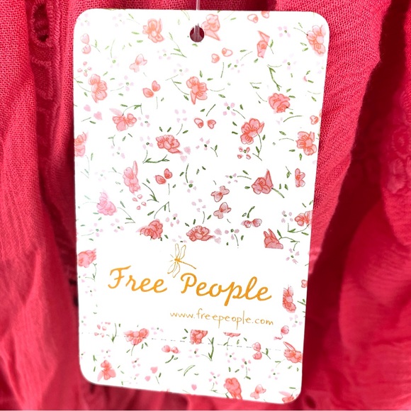 Free People Sweetest Dream Tunic Top L Coral Pink Boho Open Back NWT - Picture 8 of 12